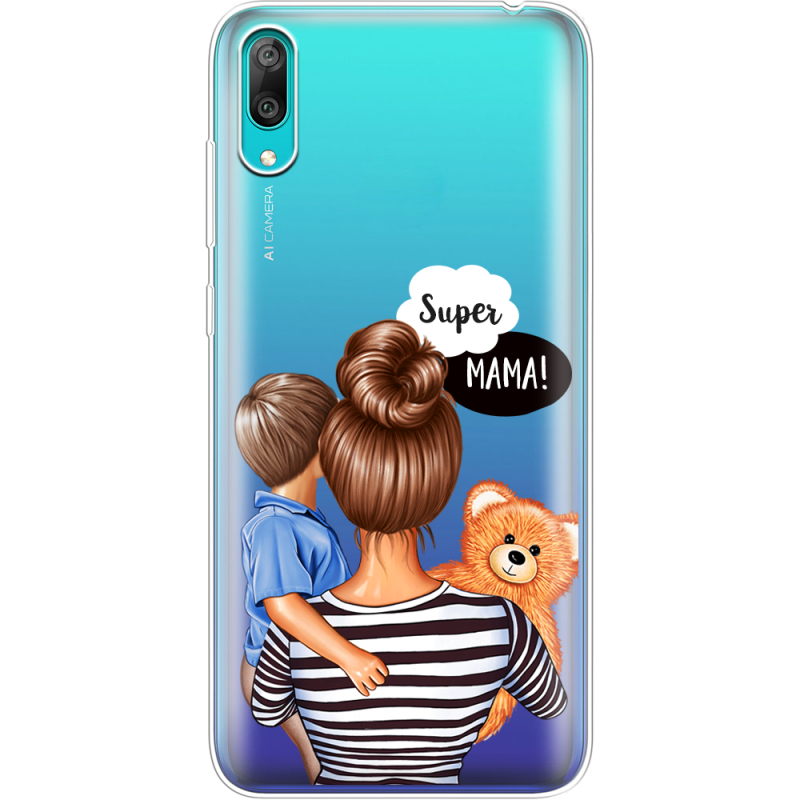Прозрачный чехол Uprint Huawei Y7 Pro 2019 Super Mama and Son