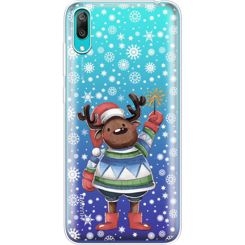 Прозрачный чехол Uprint Huawei Y7 Pro 2019 Christmas Deer with Snow