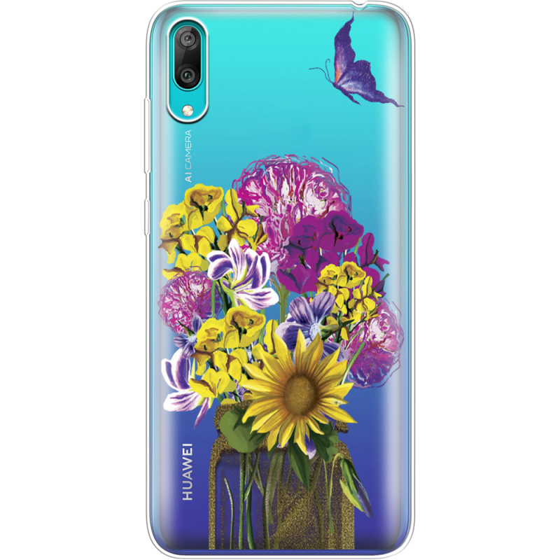 Прозрачный чехол Uprint Huawei Y7 Pro 2019 My Bouquet