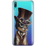 Прозрачный чехол Uprint Huawei Y7 Pro 2019 Steampunk Cat