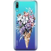 Чехол со стразами Huawei Y7 Pro 2019 Ice Cream Flowers