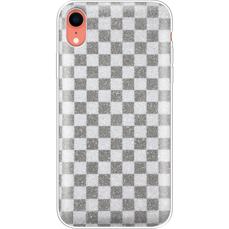 Чехол с блёстками Apple iPhone XR Шахматы