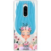 Прозрачный чехол Uprint Sony Xperia 1 Blue Hair