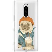 Прозрачный чехол Uprint Sony Xperia 1 Dog Coffeeman