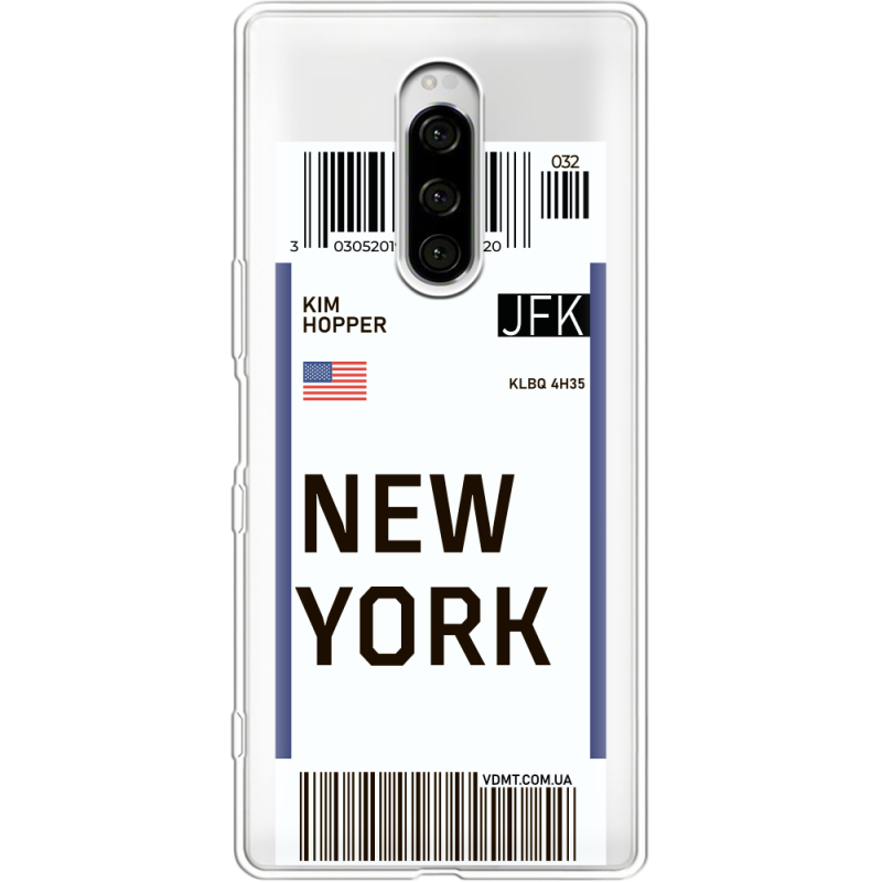 Прозрачный чехол Uprint Sony Xperia 1 Ticket New York