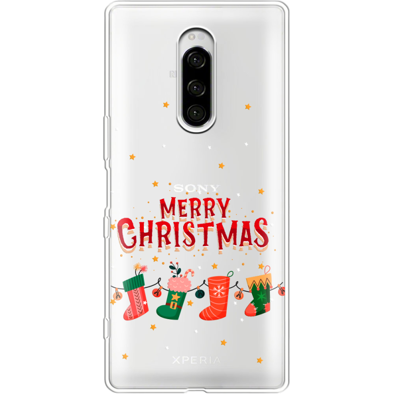 Прозрачный чехол Uprint Sony Xperia 1 Merry Christmas