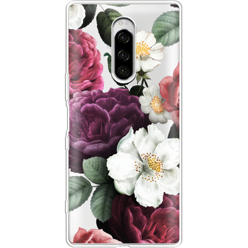 Прозрачный чехол Uprint Sony Xperia 1 Floral Dark Dreams