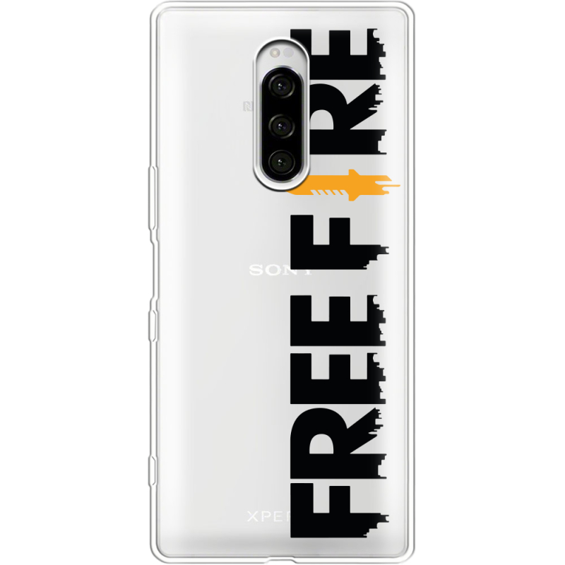 Прозрачный чехол Uprint Sony Xperia 1 Free Fire Black Logo
