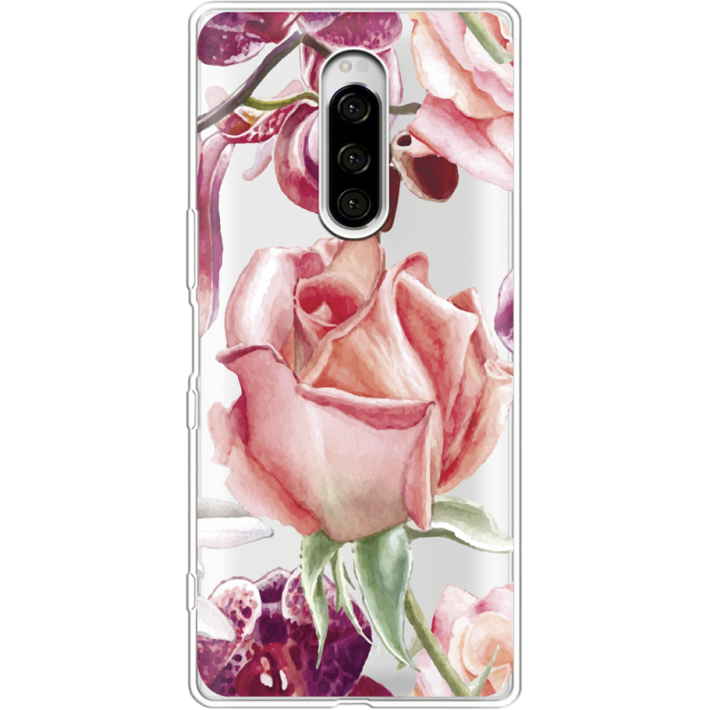 Прозрачный чехол Uprint Sony Xperia 1 Rose