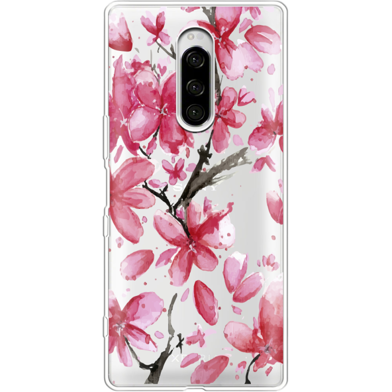 Прозрачный чехол Uprint Sony Xperia 1 Pink Magnolia