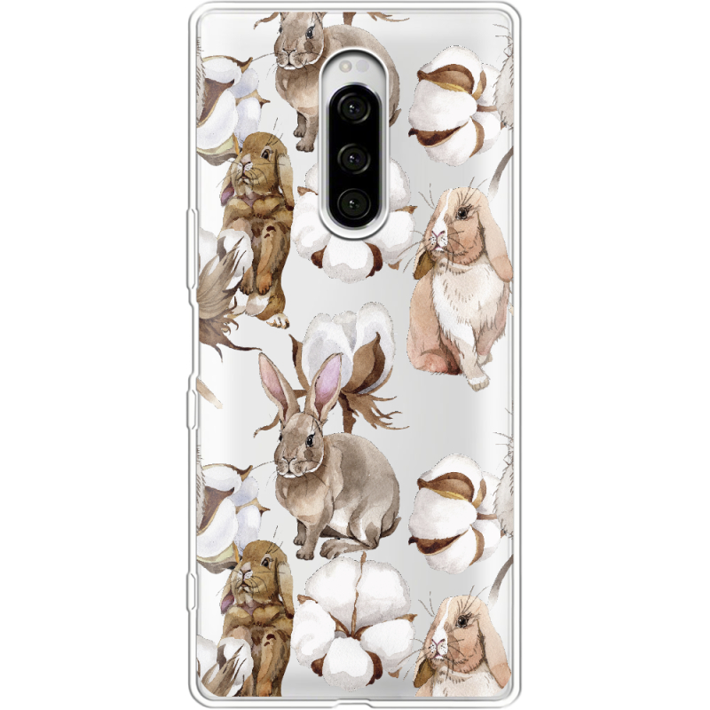 Прозрачный чехол Uprint Sony Xperia 1 Cotton and Rabbits