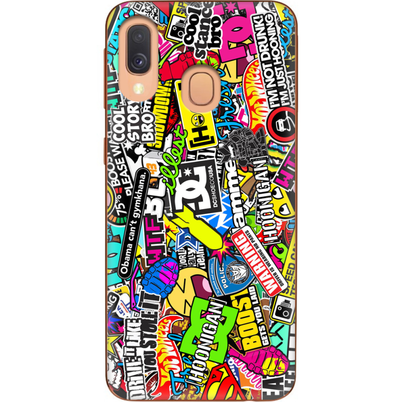 Чехол Uprint Samsung A405 Galaxy A40 Multicolored Inscriptions