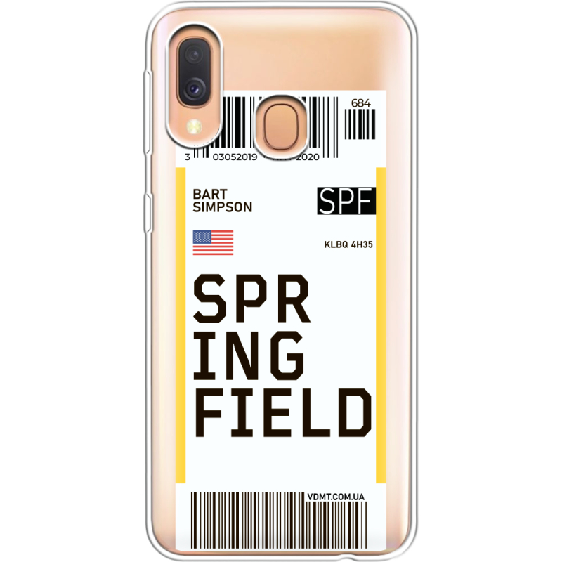 Прозрачный чехол Uprint Samsung A405 Galaxy A40 Ticket Springfield