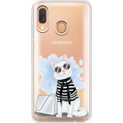 Прозрачный чехол Uprint Samsung A405 Galaxy A40 Cat Style