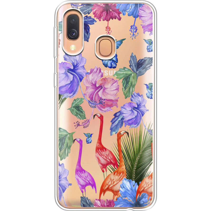 Прозрачный чехол Uprint Samsung A405 Galaxy A40 Flamingo