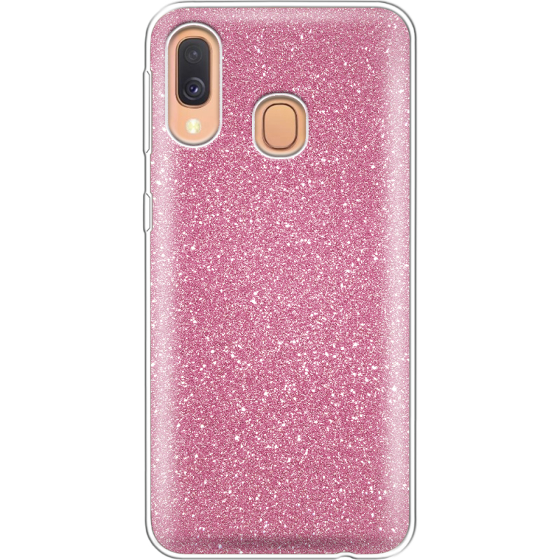 Чехол с блёстками Samsung A405 Galaxy A40 Розовый