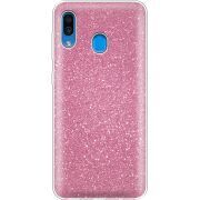Чехол с блёстками Samsung A205 Galaxy A20 Розовый