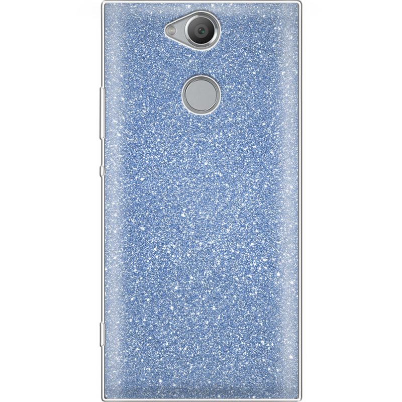 Чехол с блёстками Sony Xperia XA2 H4113 Голубой