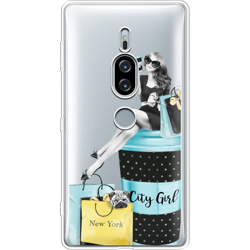 Прозрачный чехол Uprint Sony Xperia XZ2 Premium H8166 City Girl