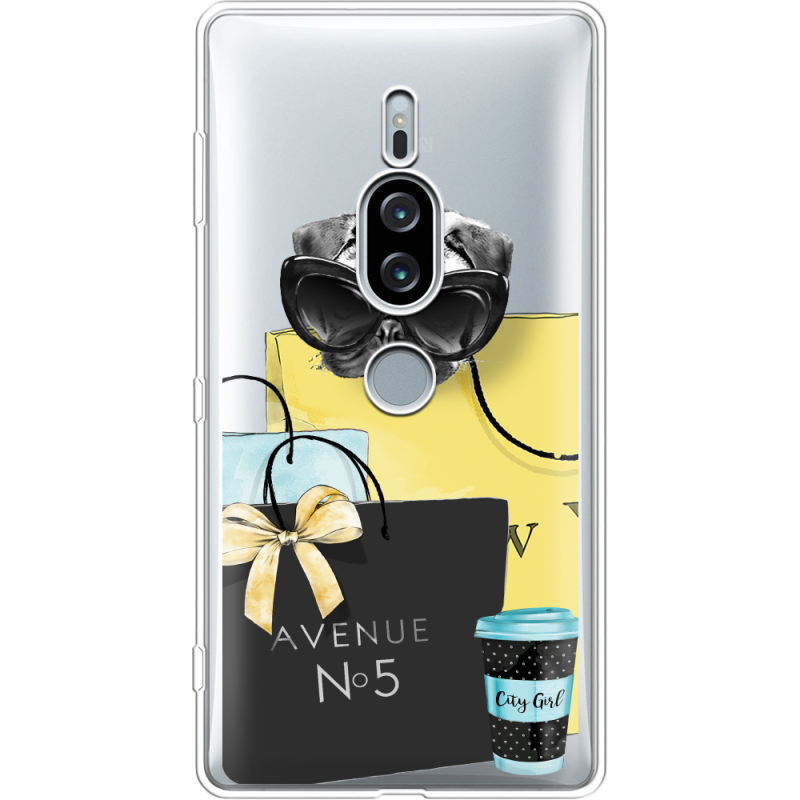 Прозрачный чехол Uprint Sony Xperia XZ2 Premium H8166 Fashion Pug