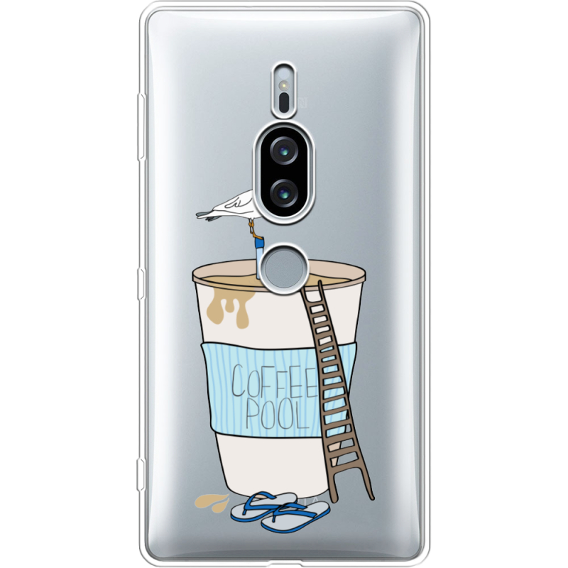 Прозрачный чехол Uprint Sony Xperia XZ2 Premium H8166 Segull in Cofee Pool