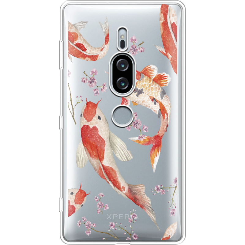 Прозрачный чехол Uprint Sony Xperia XZ2 Premium H8166 Japanese Koi Fish