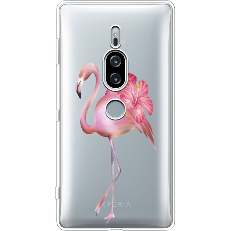 Прозрачный чехол Uprint Sony Xperia XZ2 Premium H8166 Floral Flamingo