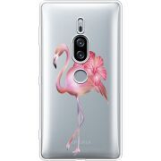 Прозрачный чехол Uprint Sony Xperia XZ2 Premium H8166 Floral Flamingo