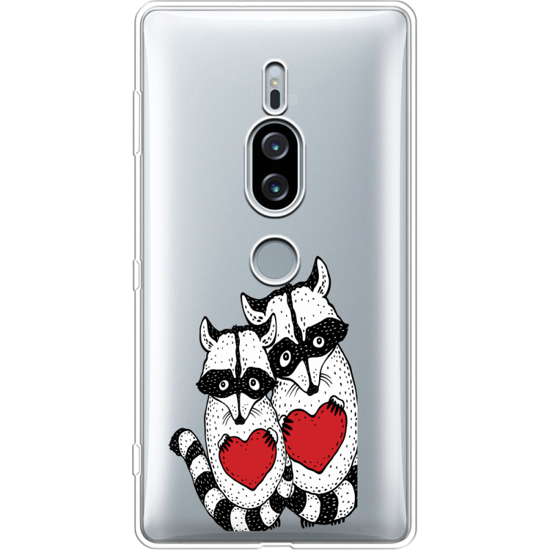 Прозрачный чехол Uprint Sony Xperia XZ2 Premium H8166 Raccoons in love