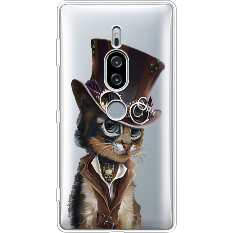 Прозрачный чехол Uprint Sony Xperia XZ2 Premium H8166 Steampunk Cat