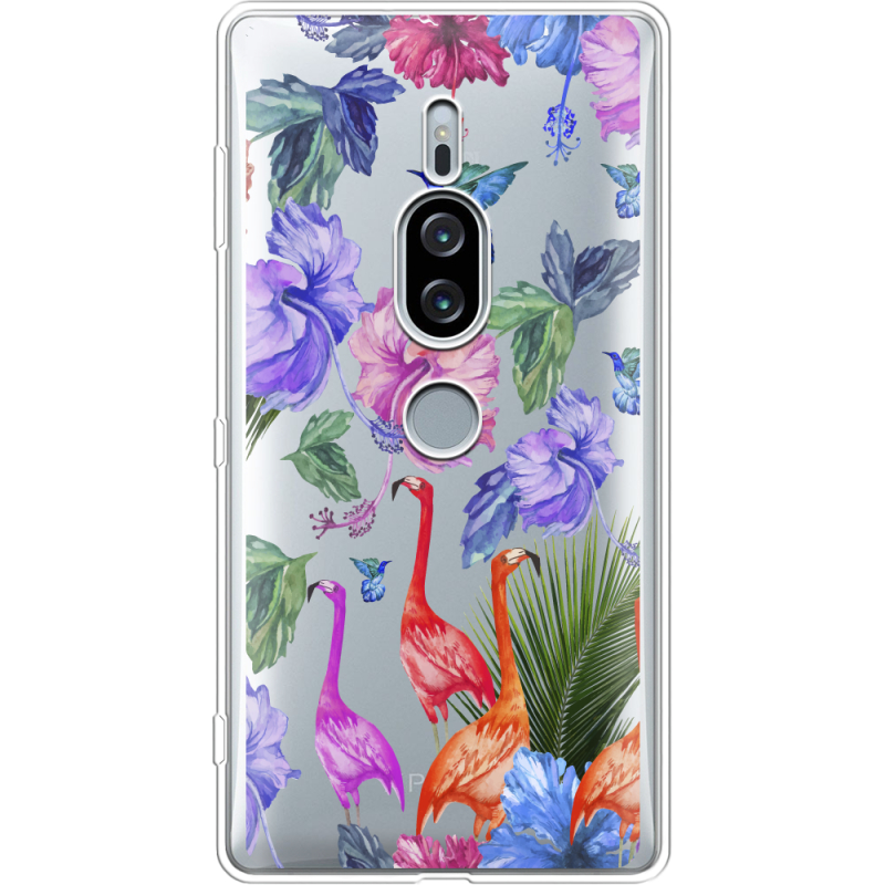 Прозрачный чехол Uprint Sony Xperia XZ2 Premium H8166 Flamingo