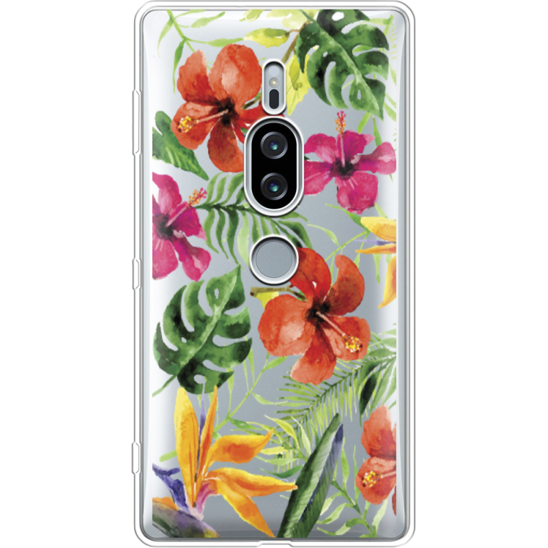 Прозрачный чехол Uprint Sony Xperia XZ2 Premium H8166 Tropical Flowers