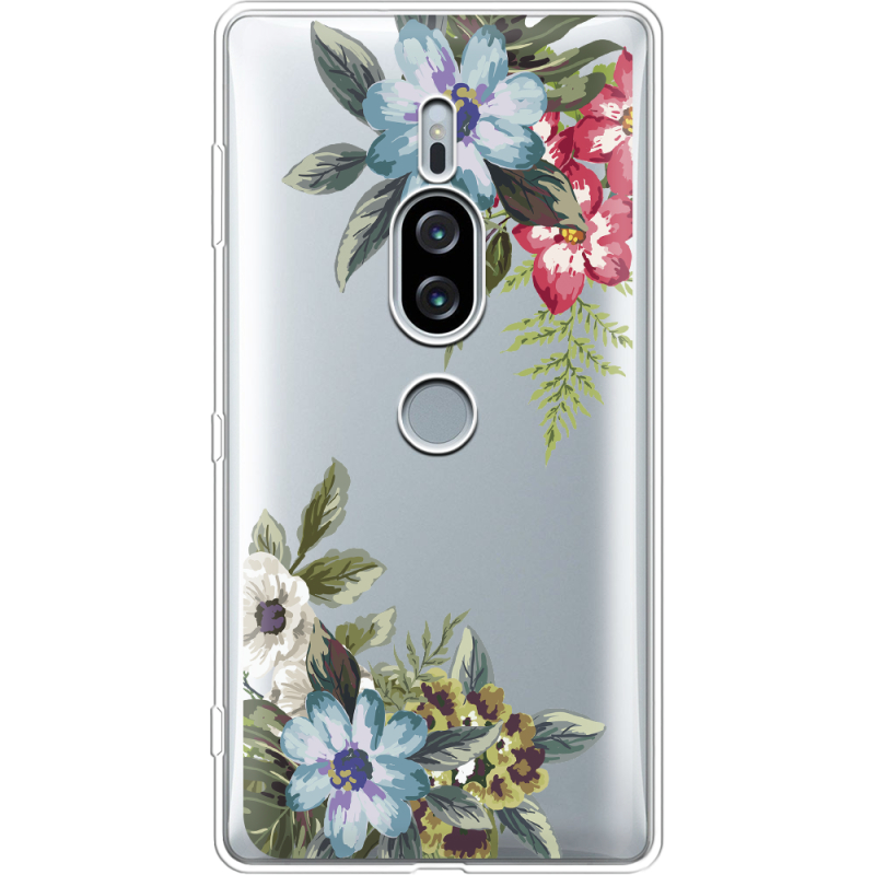 Прозрачный чехол Uprint Sony Xperia XZ2 Premium H8166 Floral