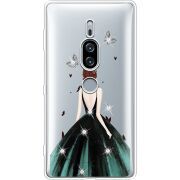 Чехол со стразами Sony Xperia XZ2 Premium H8166 Girl in the green dress