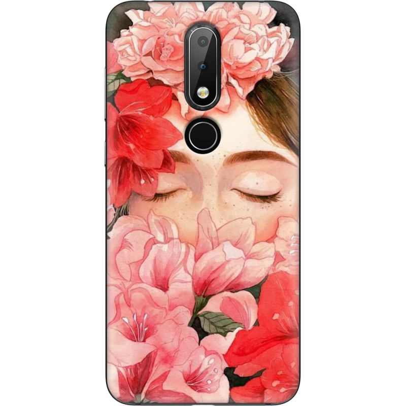 Чехол Uprint Nokia 6.1 Plus Girl in Flowers