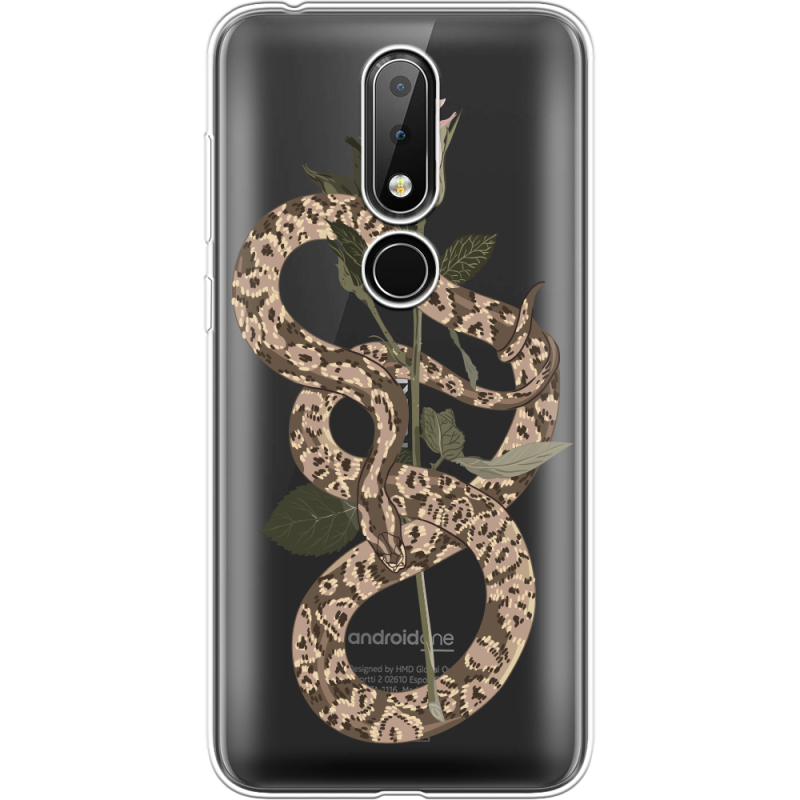 Прозрачный чехол Uprint Nokia 6.1 Plus Glamor Snake