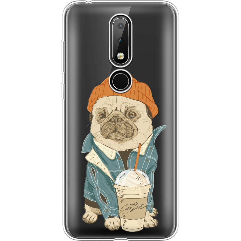 Прозрачный чехол Uprint Nokia 6.1 Plus Dog Coffeeman