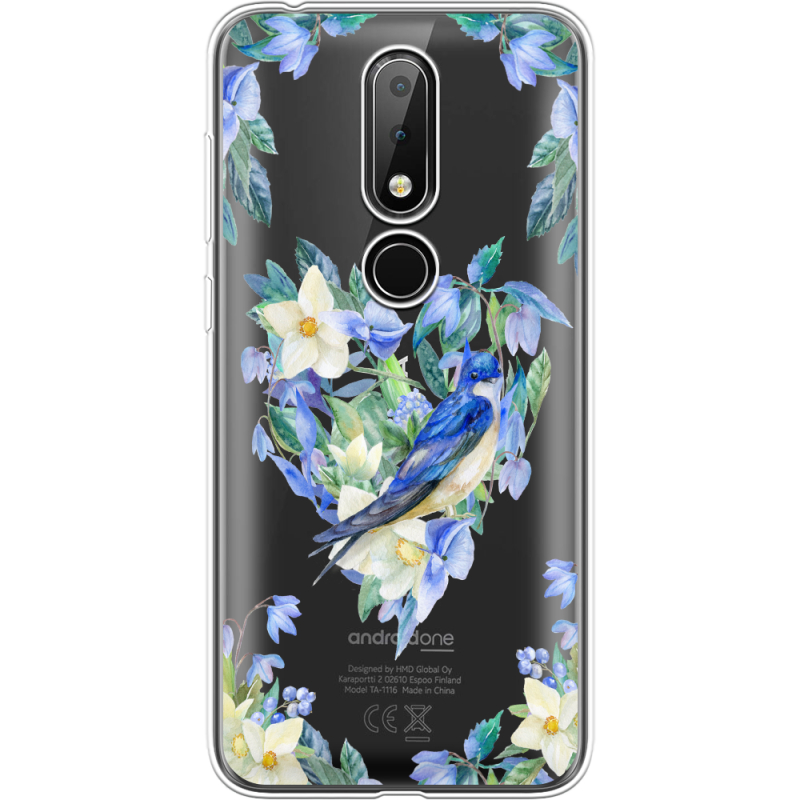 Прозрачный чехол Uprint Nokia 6.1 Plus Spring Bird