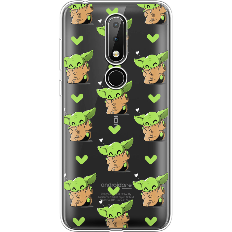 Прозрачный чехол Uprint Nokia 6.1 Plus Pattern Baby Yoda