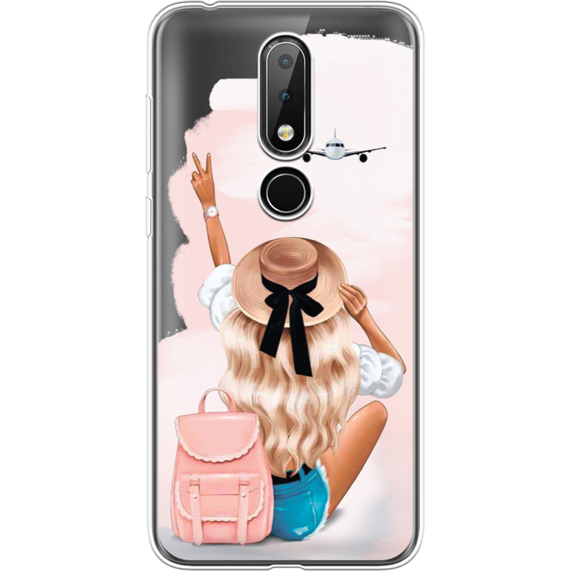 Прозрачный чехол Uprint Nokia 6.1 Plus Travel Girl