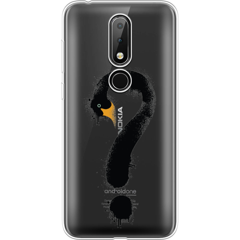 Прозрачный чехол Uprint Nokia 6.1 Plus Swan question