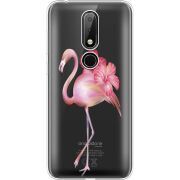 Прозрачный чехол Uprint Nokia 6.1 Plus Floral Flamingo
