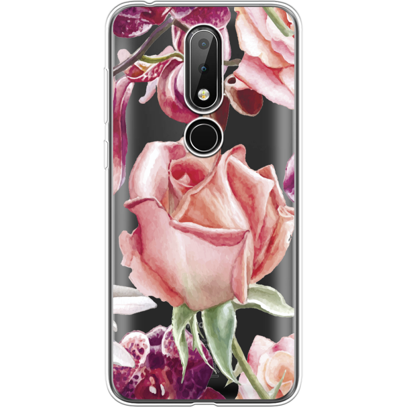 Прозрачный чехол Uprint Nokia 6.1 Plus Rose