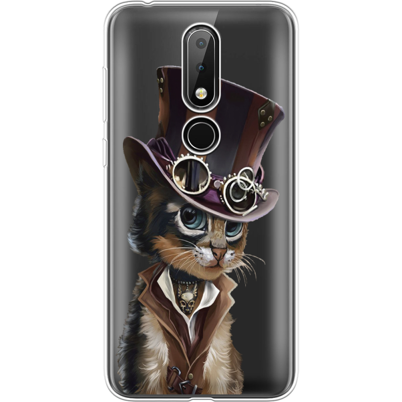 Прозрачный чехол Uprint Nokia 6.1 Plus Steampunk Cat