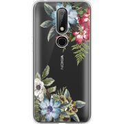 Прозрачный чехол Uprint Nokia 6.1 Plus Floral