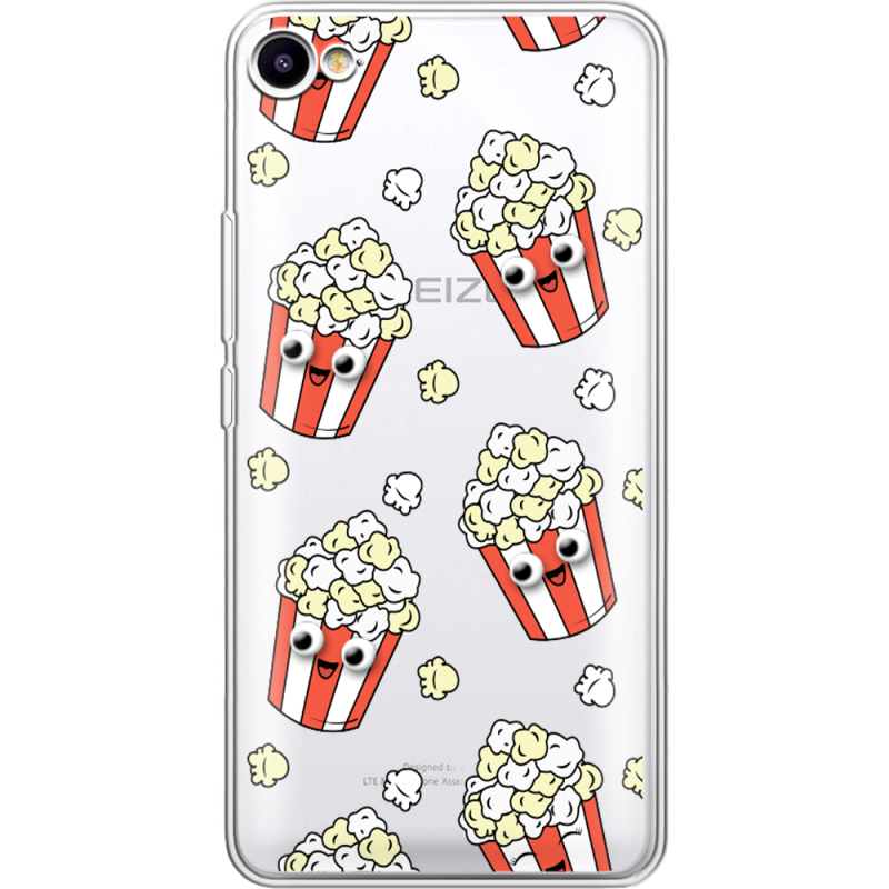 Прозрачный чехол Uprint Meizu U10 с 3D-глазками Popcorn