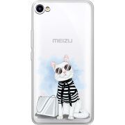 Прозрачный чехол Uprint Meizu U10 Cat Style