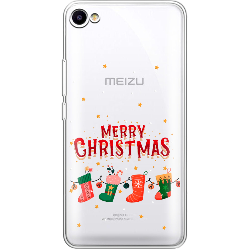 Прозрачный чехол Uprint Meizu U10 Merry Christmas