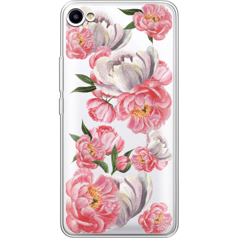 Прозрачный чехол Uprint Meizu U10 Peony Watercolor Style