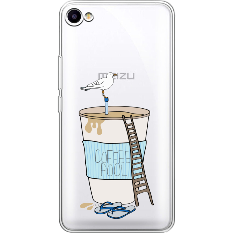 Прозрачный чехол Uprint Meizu U10 Segull in Cofee Pool